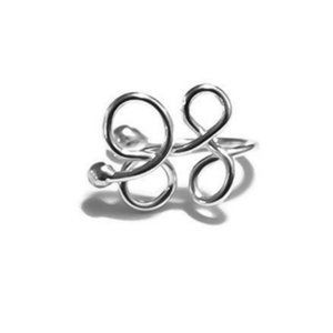 Artisan Crafted Tragus Cartilage Ear Cuff Flower Sterling Silver